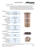 16in x 14.25in Flanged, Round 12.8in x 26in long Dust Collector Cartridge, Spunbond Polyester