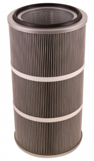 Round 13.8in x 26in Open/Open Dust Collector Cartridge, Spunbond Polyester w/ Aluminum Coating