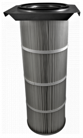 16.5in x 15in Flanged, Round 12.8in x 36in long Dust Collector Cartridge, Spunbond Polyester w/ Aluminum Coating